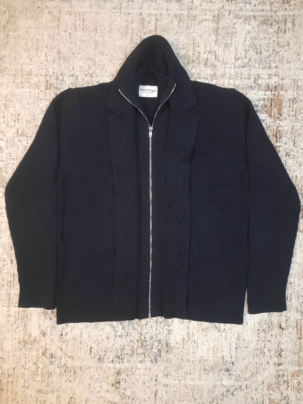 Navy Blue Bruun & Stengade Zip Cardigan XL